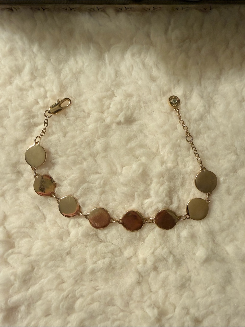 Tory Burch Gold-Tone Bracelet with Cream Enamel Logo Discs - Picture 3 of 3